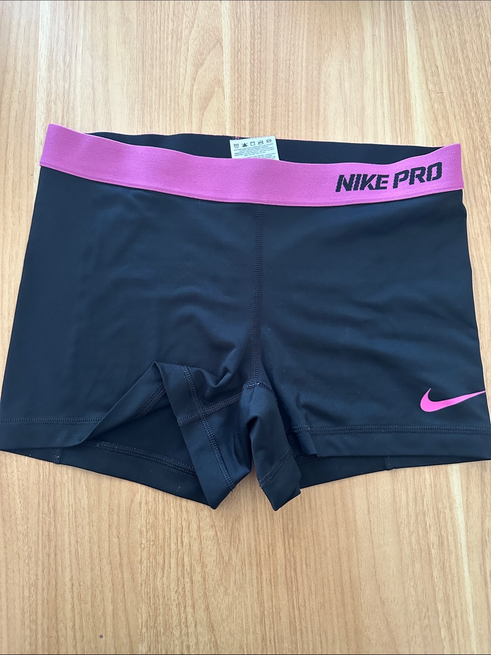 NIKE Pro Purple/Pink Waistband Active Mini Shorts M